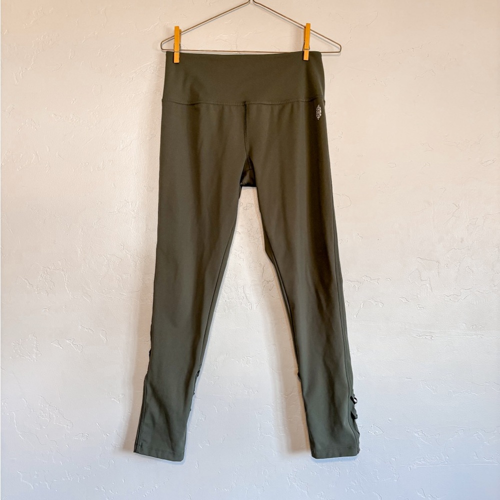 Free people movement high waisted high rise olive green leggings
